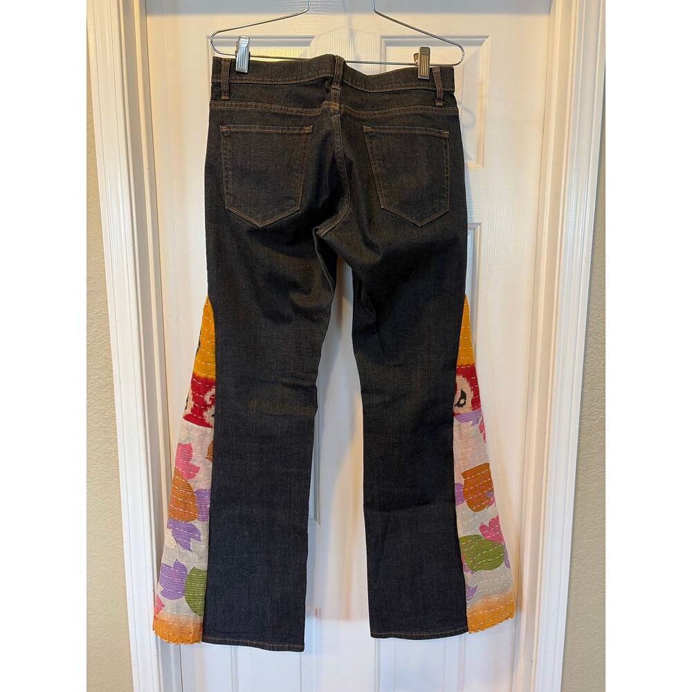 Upcycled Jeans Boho Flare light Stretch Size 8 - Picture 2 of 3